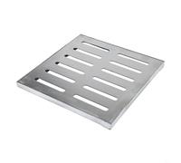 Grille de drainage de sol avec cadre en acier inoxydable pour jardin, système de drainage de l'eau de pluie, garage, parking, terrasse (300 x 300 mm)