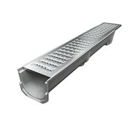 Grille de drainage, Drain de tranchée en acier inoxydable avec base SMC(100x20x15cm/39.4x7.9x5.9in)