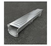 Grille de drainage, Drain de tranchée en acier inoxydable avec base SMC(100x20x25cm/39.4x7.9x9.8in)