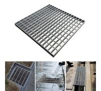 Grille De Drainage En Acier Galvanisé，Caniveau Exterieur, Couverture De Drainage De Tranchée Carrée, Filtre De Drainage Extérieur Pour Garage Cour Clôture(20x50x3cm(7.8x19.7x1.2in))