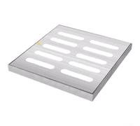 Grille de drainage en acier inoxydable pour une utilisation en extérieur dans les jardins et les parkings, conçue pour des solutions durables de drainage de l'eau de pluie (200 x 200 mm)