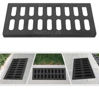 Grille De Drainage en Fonte Ductile, Couvercle D'égout Métallique Robuste Et Durable avec Évidement Régulier for Chantiers Municipaux, Grille De Drainage Rectangulaire(50x30x2cm)