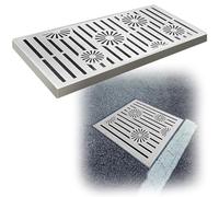 Grille de Drainage Encastrée, Couvercle de Regard et Cadre en Acier Inoxydable, Caniveau Exterieur Grille Discrète pour Trottoir/Cour/Parc, Charge Admissible de 2 Tonnes(40*30*3cm/16*12*1.2in)