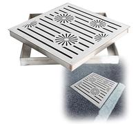 Grille de Drainage Encastrée, Couvercle de Regard et Cadre en Acier Inoxydable, Caniveau Exterieur Grille Discrète pour Trottoir/Cour/Parc, Charge Admissible de 2 Tonnes(50*50*3cm/20*20*1.2in)
