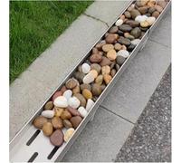 Grille de drainage extérieure pour patios et jardins - Système de gouttière à profil profond pour terrasses, piscines et cours - Large kit de drainage de l'eau de pluie (15 x 10 x 100 cm) - Solution