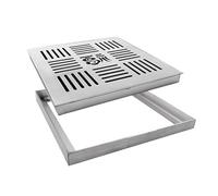 Grille de Drainage Grille De Drainage Carrée Avec Cadre, Couvercle De Drain Efficace Pour Les Eaux Pluviales Et Les Eaux Usées, Couvercle De Regard De Drainage En Acier Inoxydable 304(30x30x3cm)