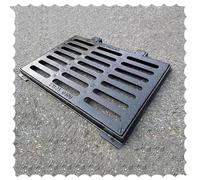 Grille de Drainage métallique Robuste avec Couvercle de Drainage rainuré en Fonte résistante à la Rouille (70x40x4 cm / 27,5x16x1,6 Pouces), adaptée aux systèmes de Drainage extérieurs.