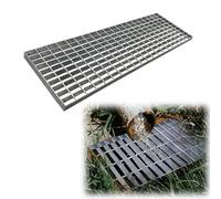 Grille de drainage rectangulaire en acier galvanisé robuste pour entrée en usine et utilisation commerciale (500 x 200 x 200 mm)