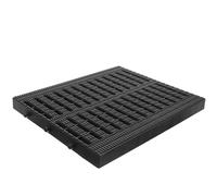 Grille de Drainage Rectangulaire Noir en Plastique pour Caniveau extérieur | Polypropylène Perforé, Pose Manuelle, Bloque Feuilles et Débris, Évacuation Patio, Réseau D’Assainissement