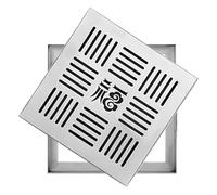 Grille de Drainage Robuste en Acier, Couvercle de Regard en Acier Inoxydable, Grille Caniveau Extérieure pour éGouts, et Cour(50x50x3cm/20x20x1in)