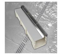 Grille de drainage, Système de drainage tranchée extérieur avec base en forme U(100x27x12.5cm/39.4x10.6x4.9in)