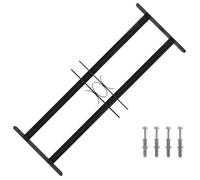 Grille de fenêtre ajustable - vidaXL - Noir - 76x30 cm - Acier enduit de poudre - Réglable en largeur