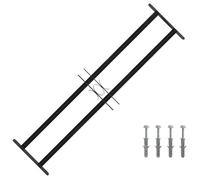 Grille de fenêtre ajustable - vidaXL - Noir - Acier enduit de poudre - 115x30 cm - Réglable en largeur
