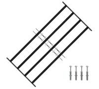 vidaXL Grille de Fenêtre 115 x 60 cm Acier Enduit de Poudre Noir, Grille de fenêtre Industrielle réglable, Protection stylée pour la Maison, Super ajout au Salon Moderne