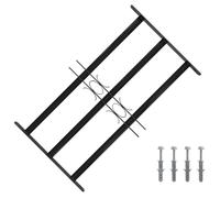 Grille de fenêtre ajustable - vidaXL - Noir - Acier enduit de poudre - 75,5x45 cm - Réglable en largeur