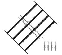 vidaXL Grille de fenêtre Noir 75,5 x 60 cm Acier enduit de poudre Ajustable en largeur