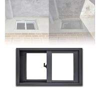 grille de fenêtre antivol Fenêtre Pliante Anti-eff Fenêtre de sous-sol coulissante for maison, avec moustiquaire, cadre en alliage d'aluminium 30 x 12 po, for salle bain ou abri jardin(18X57IN)