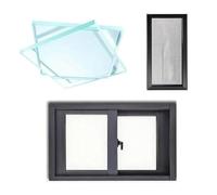 grille de fenêtre antivol Fenêtre Pliante Anti-eff Fenêtre de sous-sol remplacement grise, 45 x 48 cm, avec moustiquaire amovible for plus luminosité(WxH 45x83cm/18x33in)