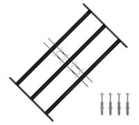 Grille de Fenêtre, Barre de Fenêtre Grille de Protection Cambriolage Noir 75,5x45 cm Acier enduit de poudre