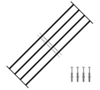 Grille de fenêtre en acier - vidaXL - Noir - 175x60 cm - Réglable en largeur - Acier enduit de poudre
