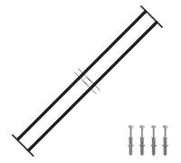 vidaXL Grille de fenêtre 176 x 30 cm Noir - Acier enduit de poudre - Réglable en largeur