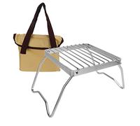 Grille de feu de camp pliante, filet de grille de réchaud de camping pliable en acier inoxydable, barbecue portable pour la cuisine en plein air, conception compacte avec sac de
