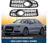 Grille De feux- Antibrouillard No.8E0807681F/8E0807682F Pour Audi A4 B7 S4 2005-2008 Couvercle feux- Antibrouillard Avant Gauche Droit InfšŠrieur Avant En Abs 1 Paire Noir ArgentšŠ
