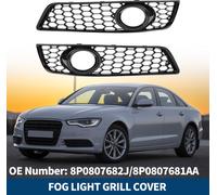 Grille De feux- Antibrouillard No.8P0807682J/8P0807681Aa Pour Audi A3 8P 2009-2013 Couvercle De feux- Antibrouillard Avant Gauche Droit Abs 1 Paire Nid D'Abeille Noir