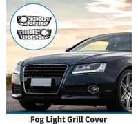 Grille De feux- De Brouillard No.8T0807682/8T0807681 49,2 Cm X 14,5 Cm Couverture InfšŠrieure Avant Du Pare-Chocs Pour Audi A5 2008-2012 Abs Noir ArgentšŠ