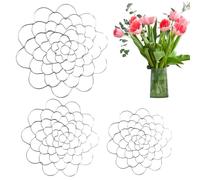 Grille de Fleurs pour Vase - 3 pièces de Support Portable en Fer | Structures de Support pour | Séparateur de Fleurs pour tiges Bouquets Fixation de