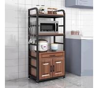 Grille de four à micro-ondes avec armoire de rangement et étagère - Organiseur de cuisine peu encombrant