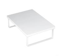 Grille de four à micro-ondes en métal et bois avec pieds antidérapants pour comptoir de cuisine, noir, 40 x 30 cm (blanc)