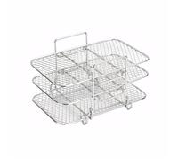 Grille de friteuse à air, four, gril, cuiseur vapeur, panier en maille 3 couches acier inoxydable, empilable, multifonction, ustensiles cuisine