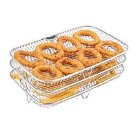 Grille de friteuse à air - Panier de friteuse à air comprimé à 3 niveaux - Grille de four empilable, accessoires de friteuse à air, supports de repos pour friteuses à air comprimé
