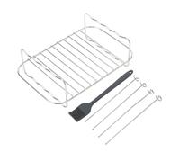 Grille de friteuse rectangulaire en acier inoxydable, support multicouche pour friteuses à double panier