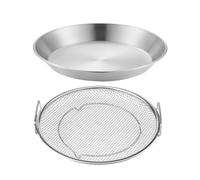 Grille de friture avec drainage d'huile, panier croustillant en acier inoxydable avec plateau, filtre goutte à huile, accessoires pour friteuse à air, grille