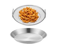 Grille de friture avec drainage : support pour égoutter les aliments en acier inoxydable avec plateau amovible, plate-forme surélevée de filtre, grille de refroidissement de cuisine