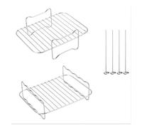 Grille de gril Airfryer plus grande avec 4 brochettes, compatible for Ninja AF500 10,4 L