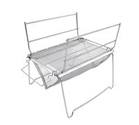 Grille de gril de Camp en acier inoxydable, résistance à la température, pliable, Portable, en argent, pour la cuisine