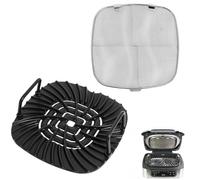 Grille de gril et bouclier anti-éclaboussures de rechange pour Ninja AG301 Foodi 5 en 1, grille anti-adhésive et écran anti-éclaboussures en acier inoxydable pour Ninja Foodi AG300, AG301C, AG302,