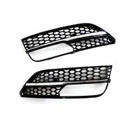 Grille De Pare-Chocs 1 Paire Pare-chocs Avant Voiture Antibrouillard Lampe Grille Grill Couverture Maille Nid D'abeille Hexagonale Pour A3 Hayon 2013-2016 Calandre Avant De Voiture(Chrome and Sliver)