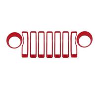 Grille De Pare Chocs ABS Car Exterior Front Headlight Lamp And Racing Grille Decoration Trim Cover Stickers For Jeep For Wrangler JL 2018-2022 grille d'admission d'air(Rouge)