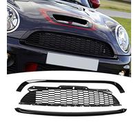 Grille de Pare chocs Avant, 3 Pièces de Rechange pour Grille de Pare chocs Avant Supérieure en Maille pour R55 R56 R57 R58 R59 S JCW, Grilles de Pare chocs Avant en Nid D'abeille Noir Brillant