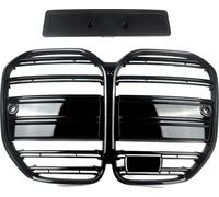 Grille de pare-chocs avant, design de course, matériau ABS durable, noir brillant
