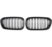 Grille de pare-chocs avant, noir brillant, design à double ligne, plastique ABS durable, noir brillant