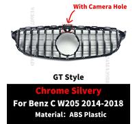 Grille De Pare-Chocs Avant Pour Mercedes Benz,Remise En État De Réglage Sport,Style Léger,W205,C S205,C205,2014-2021,C260,C250,C180,C200,C300 - Type 14-18silver With Cam