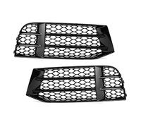 Grille De Pare-Chocs Voiture Antibrouillard Gril Couvercle Lampe Garniture Brillant Noir Nid D'abeille Hexagonal Calandre Gril Pour RS5 B8.5 2013-2016 Calandre Avant De Voiture(Pair)