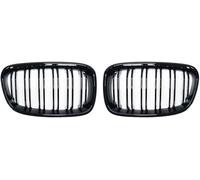 Grille de phare antibrouillard de voiture Grille de calandre noire à double lamelles pour pare-chocs pour avant voiture pour BMW Série 1(Glossy Black)