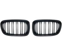 Grille de phare antibrouillard de voiture Grille de calandre noire à double lamelles pour pare-chocs pour avant voiture pour BMW Série 1(Matte Black)