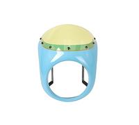 Grille de Phare de Moto Carénage De Phare Avant De Moto Rouge/Blanc, Pare-Brise Universel pour Cafe Racer, 7 Pouces/16.5~18cm Protection de Phare(Blue Yellow Lens)